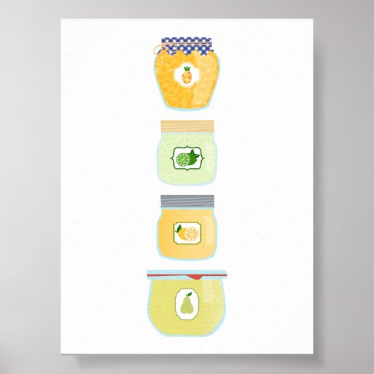 Konserven von Lebensmitteln - Gemischte Konfitüren Poster (Vorne)