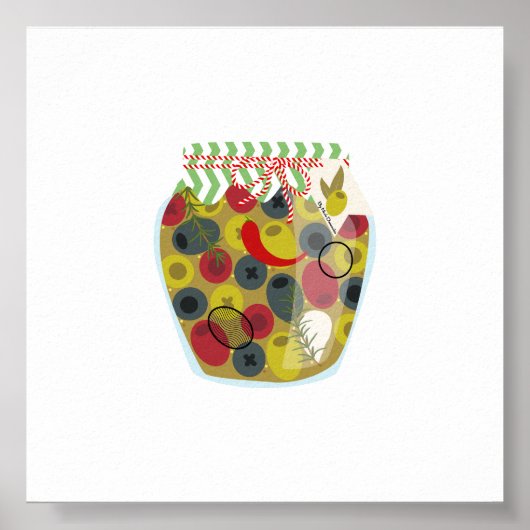 Konserven von Lebensmitteln - Oliven Poster (Vorne)