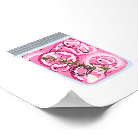 Konservenfutter - Rote Onien in Picknicken Poster (Ecke)