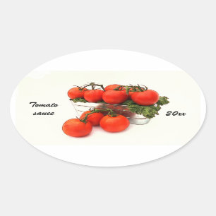 Konservenmarke für Tomatensauce Ovaler Aufkleber