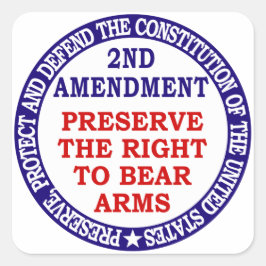 Konservieren Sie das Recht, Arme (2. Änderung) zu Quadratischer Aufkleber