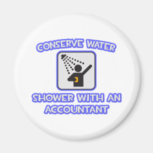 Konservieren Sie Wasser .. Dusche mit Buchhalter Magnet