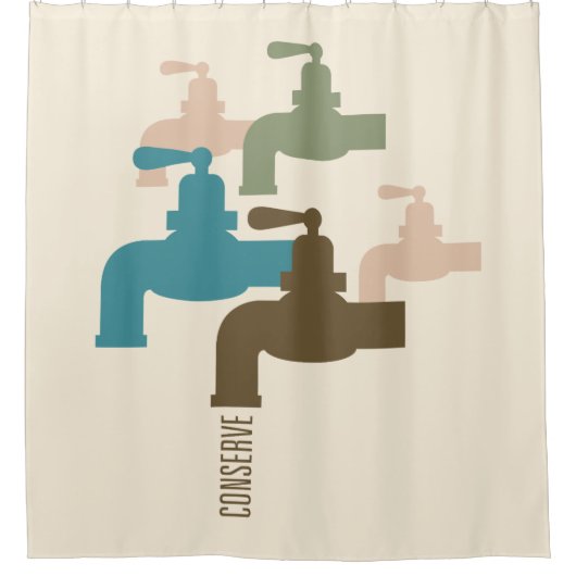 Konservieren Sie Wasser-Hahn Duschvorhang (Vorderseite)