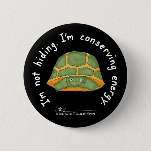 Konservierenenergie-schwarzer Knopf Button (Vorderseite)