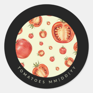 Konservierung Datum Tomaten Runder Aufkleber