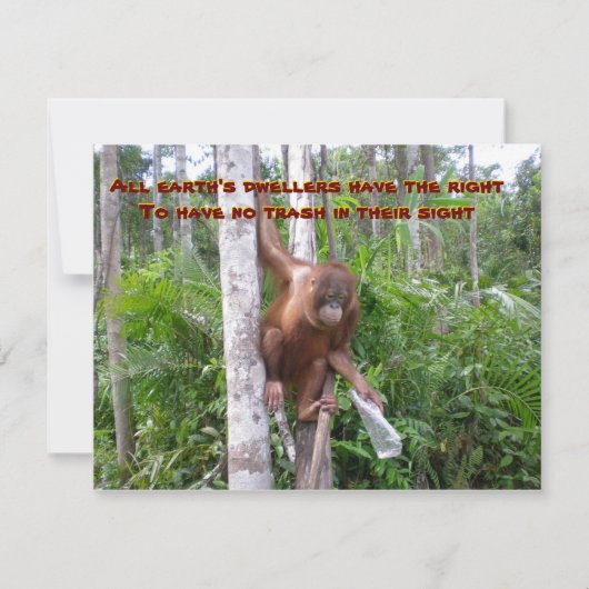 Konservierung, keine Plastikverschmutzung Karte (Vorderseite)