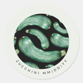 Konservierungssiegel | Datum | Zucchini Muster Runder Aufkleber