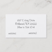 Konsignationsläger Visitenkarte (Rückseite)