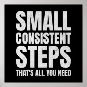 Konsistenzmotivation für kleine Schritte Poster (Vorne)