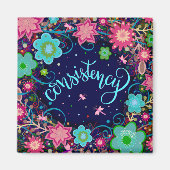 Konsistenzspass Blauer Blume Moderne Inspirivity Magnet (Vorne)