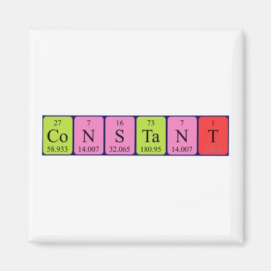 Konstanter periodischer Tabellenname-Magnet Magnet (Vorne)