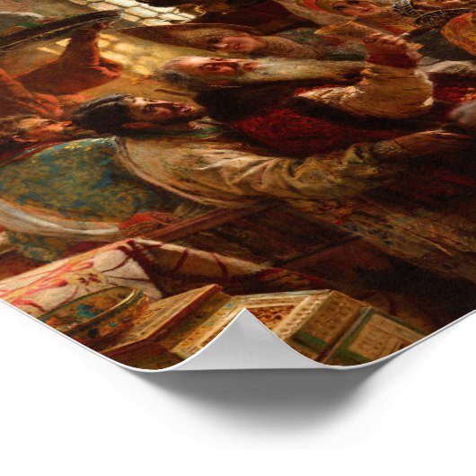 Konstantin Makovsky - Ein Boyar-Hochzeitsfest Poster (Ecke)