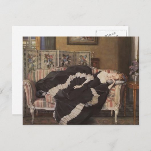 Konstantin Somov - Eine schlafende Frau Postkarte (Vorne/Hinten)