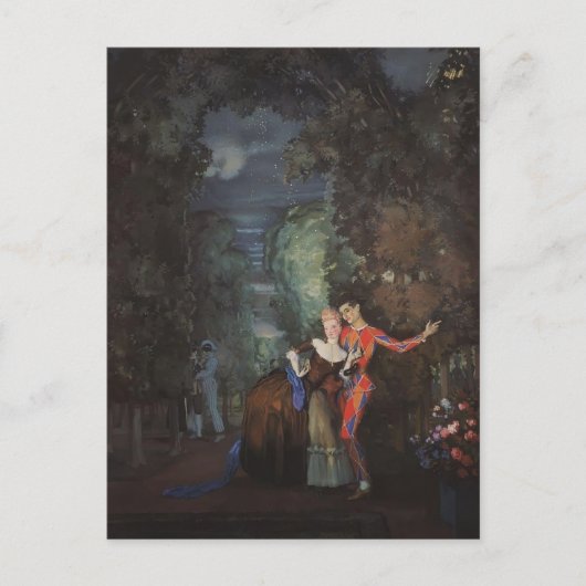 Konstantin Somov- Lady und Harlequin Postkarte (Vorderseite)