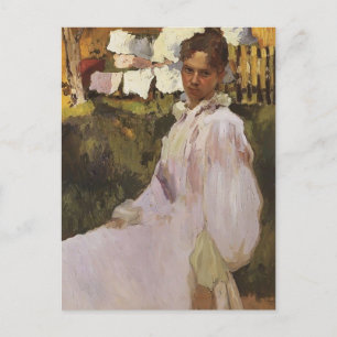 Konstantin Somov - Portrait von Frau N.F. Ober Postkarte
