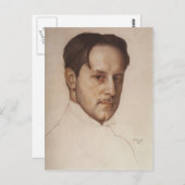 Konstantin Somov - Portrait von M. Dobuzhinsky Postkarte (Vorne/Hinten)