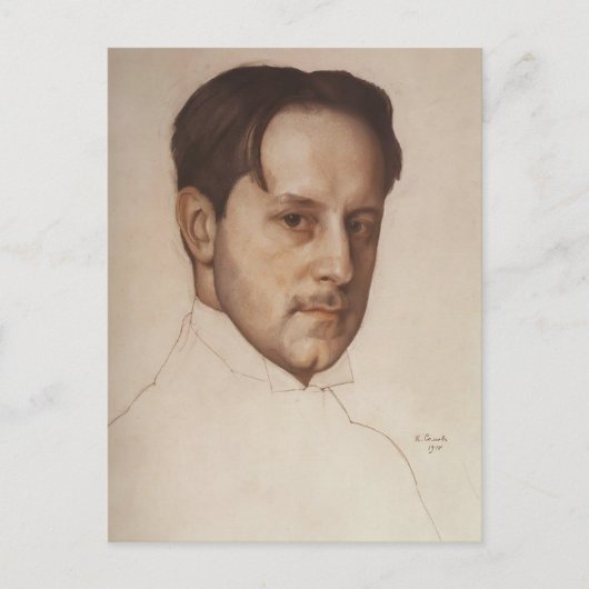 Konstantin Somov - Portrait von M. Dobuzhinsky Postkarte (Vorderseite)