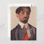 Konstantin Somov - Portrait von Michail Kuzmin Postkarte (Vorne/Hinten)