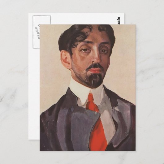 Konstantin Somov - Portrait von Michail Kuzmin Postkarte (Vorne/Hinten)