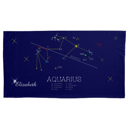 Konstellation AQUARIUS einzigartig, hervorragend Kissenbezug (Vorderseite)