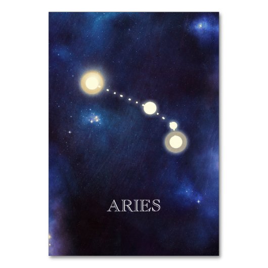Konstellation | Aries | Hochzeitsstiftung Tischnummer (Vorderseite)