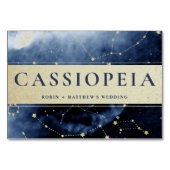 Konstellation Cassiopeia (oder Andere) Blau Gold Tischnummer (Vorderseite)