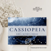 Konstellation Cassiopeia (oder andere) Blau, Silbe Tischnummer