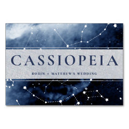 Konstellation Cassiopeia (oder andere) Blau, Silbe Tischnummer