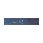 Konstellation der Star Sign Navy Wedding Cutlery B Einladungsbanderole (Flach)
