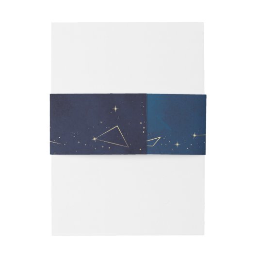 Konstellation der Star Sign Navy Wedding Cutlery B Einladungsbanderole (Rückseitenbeispiel)