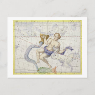 Konstellation des Aquarius, Platte 9 von "Atlas Co Postkarte