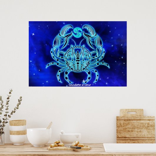 Konstellation des Krebses Poster (Küche)
