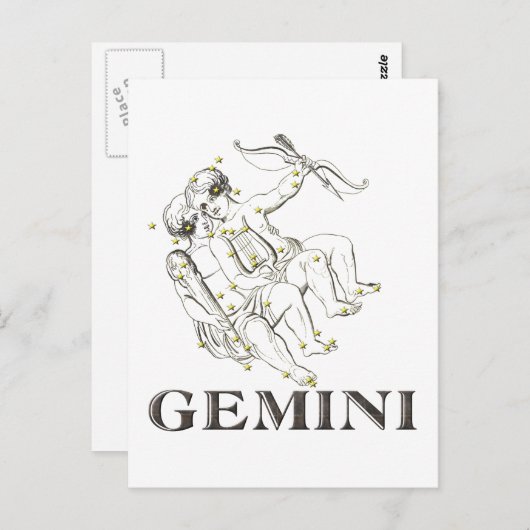 Konstellation: Gemini Postkarte (Vorne/Hinten)