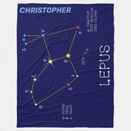Konstellation Lepus Fleecedecke (Vorderseite)
