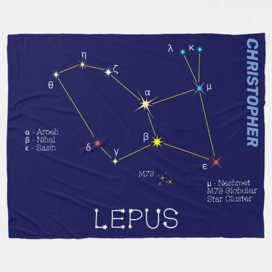 Konstellation Lepus Fleecedecke (Vorderseite (Horizontal))