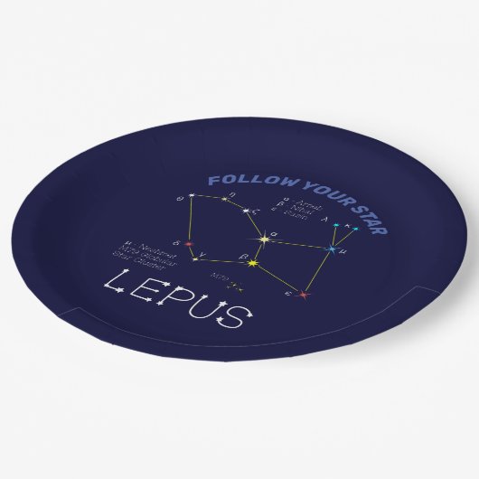 Konstellation Lepus Pappteller (Schrägansicht)