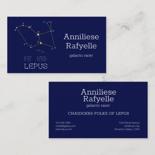 Konstellation Lepus Visitenkarte (Vorne/Hinten)