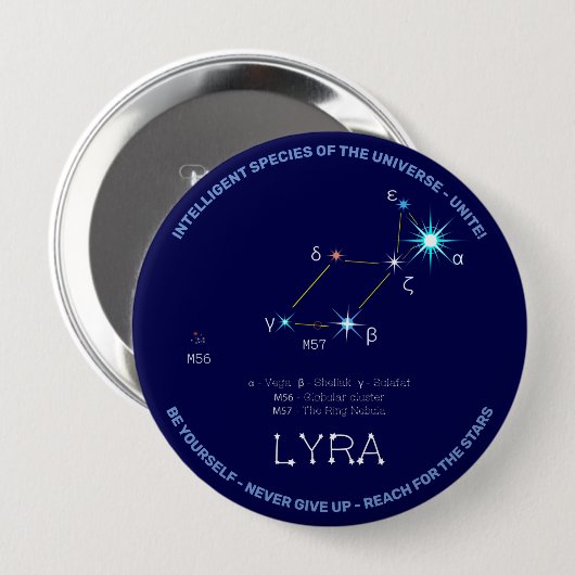Konstellation Lyra Button (Vorne & Hinten)