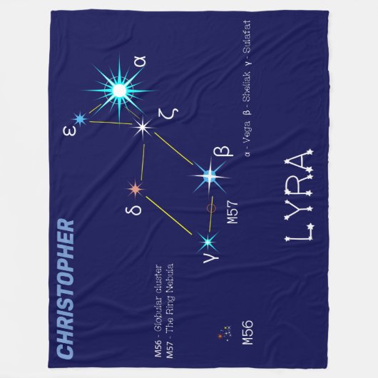 Konstellation Lyra Fleecedecke (Vorderseite)