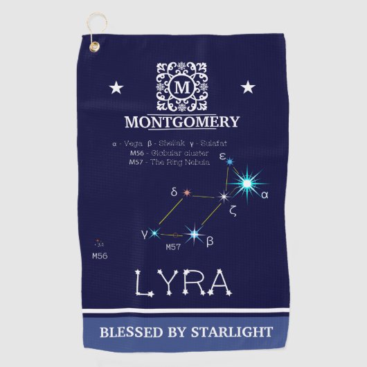 Konstellation Lyra Golfhandtuch (Vorderseite)