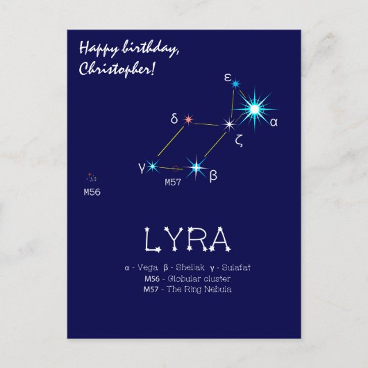 Konstellation Lyra Postkarte (Vorderseite)