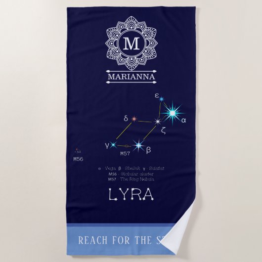 Konstellation Lyra Strandtuch (Vorderseite)