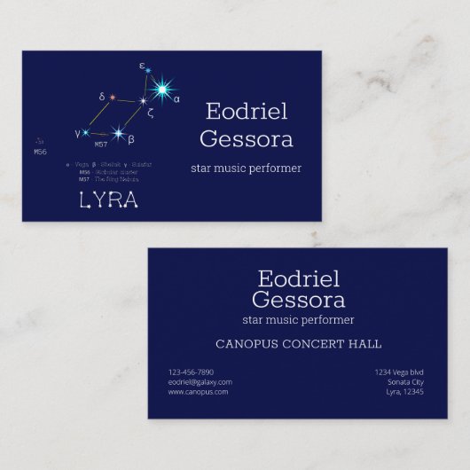 Konstellation Lyra Visitenkarte (Vorne/Hinten)
