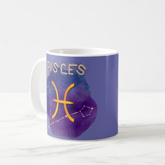 Konstellation personalisierter Zodiakszeichen Kaffeetasse (Vorderseite Links)
