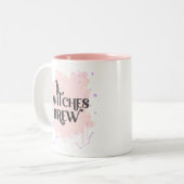 Konstellation rosa Sterne - Hexen brauen Halloween Zweifarbige Tasse (Vorderseite Links)