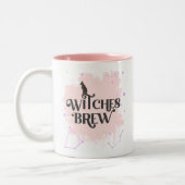 Konstellation rosa Sterne - Hexen brauen Halloween Zweifarbige Tasse (Links)