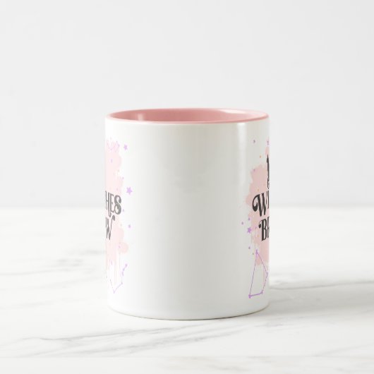 Konstellation rosa Sterne - Hexen brauen Halloween Zweifarbige Tasse (Mittel)