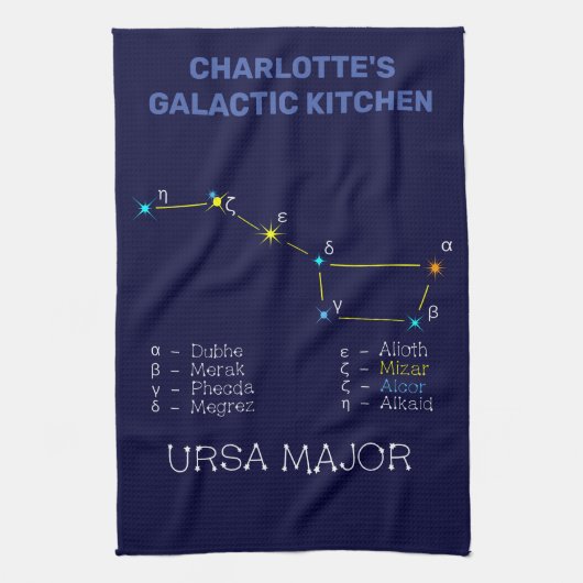 Konstellation Ursa Major Geschirrtuch (Vertikal)