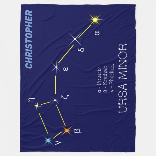 Konstellation Ursa Minor Fleecedecke (Vorderseite)