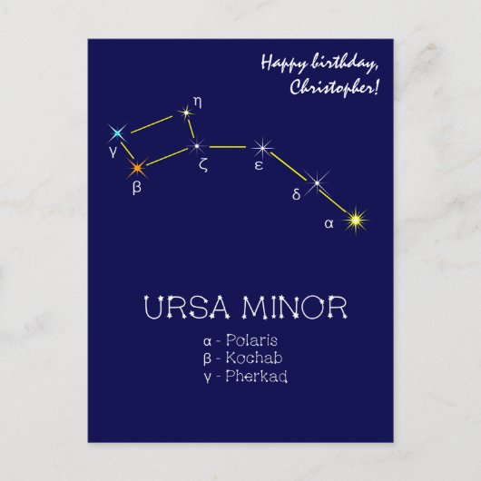 Konstellation Ursa Minor Postkarte (Vorderseite)